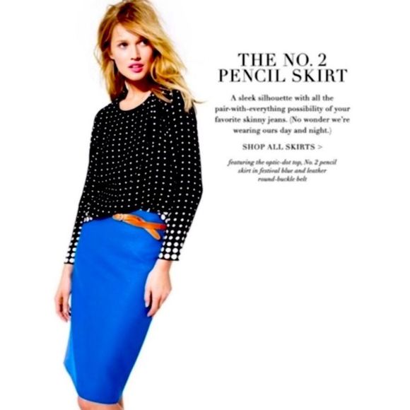 J. Crew Dresses & Skirts - J. Crew White Label No.2 Pencil Skirt Cobalt Blue Cotton Blend Size 6